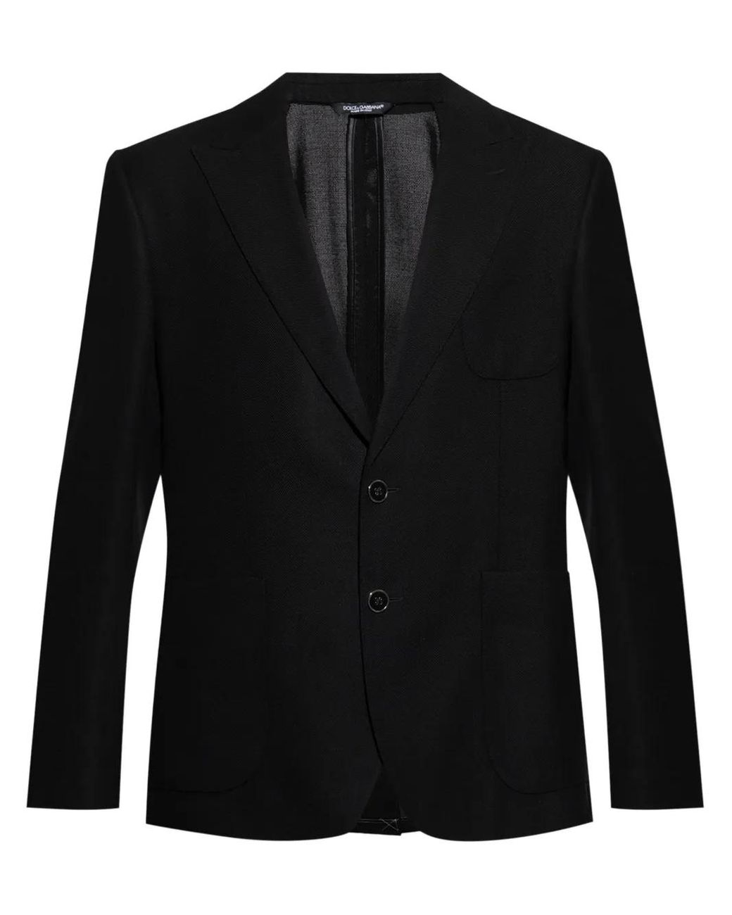 Dolce & Gabbana Black Wool Single-Breasted Blazer for men