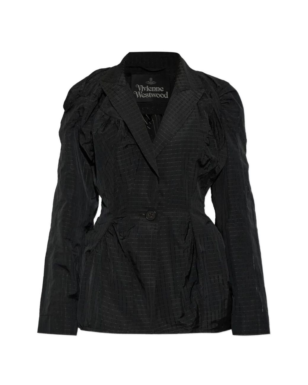 Vivienne Westwood Black Cloud Ruched Check Blazer