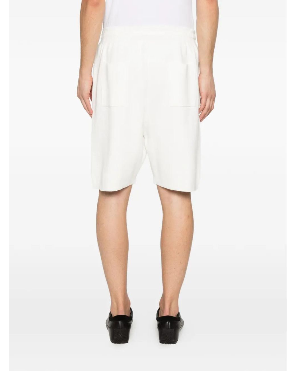 Scaglione White Drawstring Shorts for men