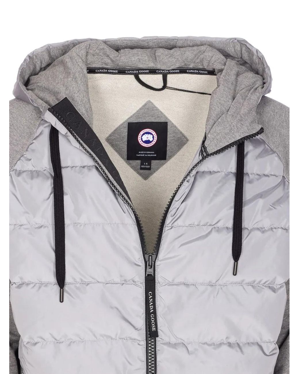 Canada Goose Gray Cotton Hooded Quilted Bomber Jacket for men