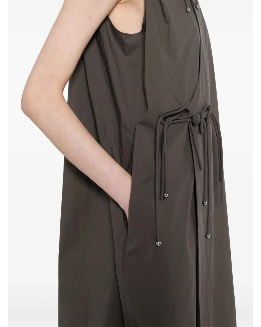 JNBY Gray Bead-Embellished Sleeveless Dress