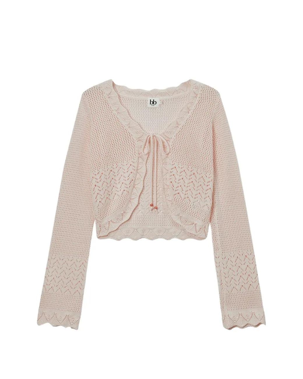 B+ AB Natural Self-Tie Cardigan