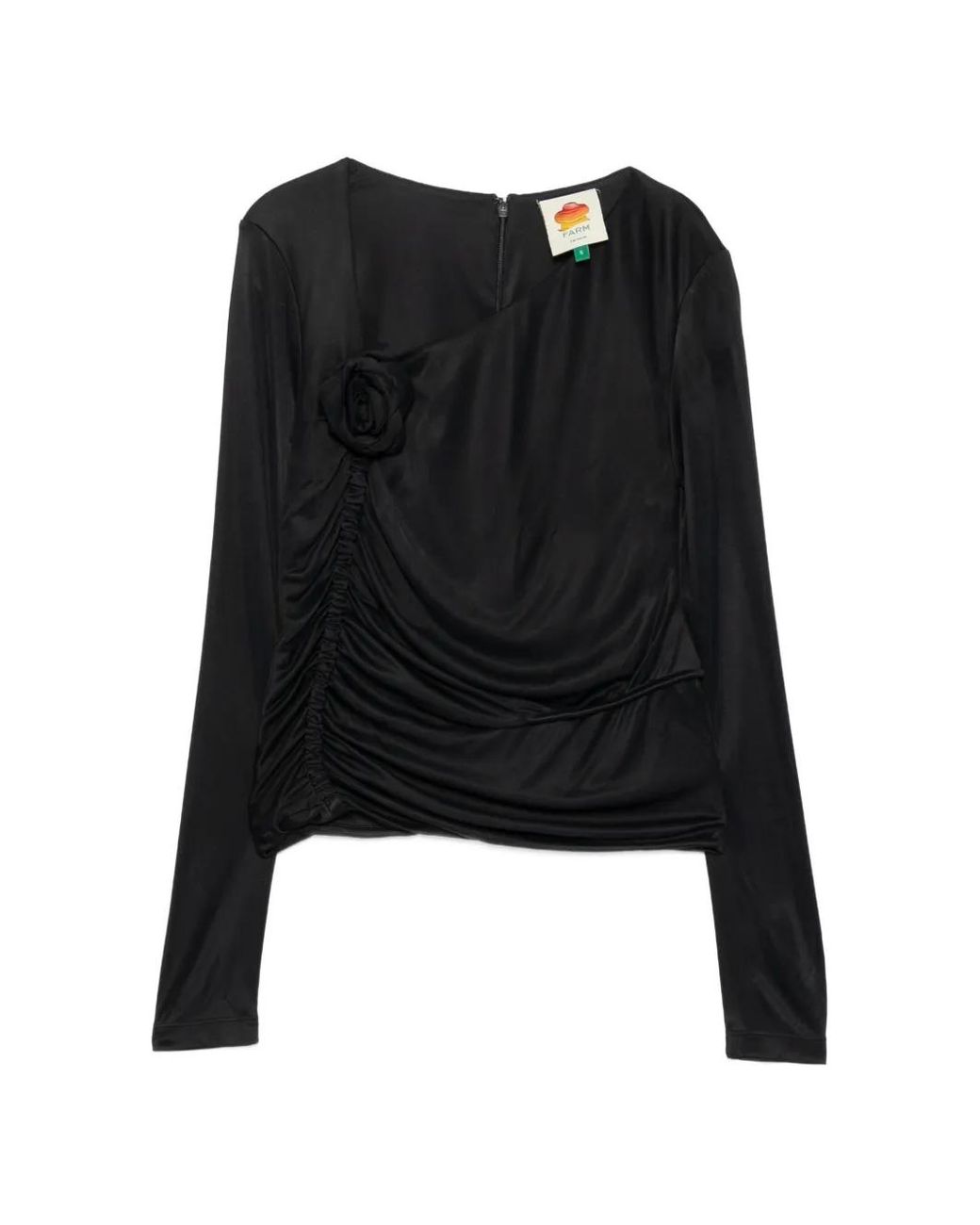 Farm Rio Black Flower Long Sleeves Blouse