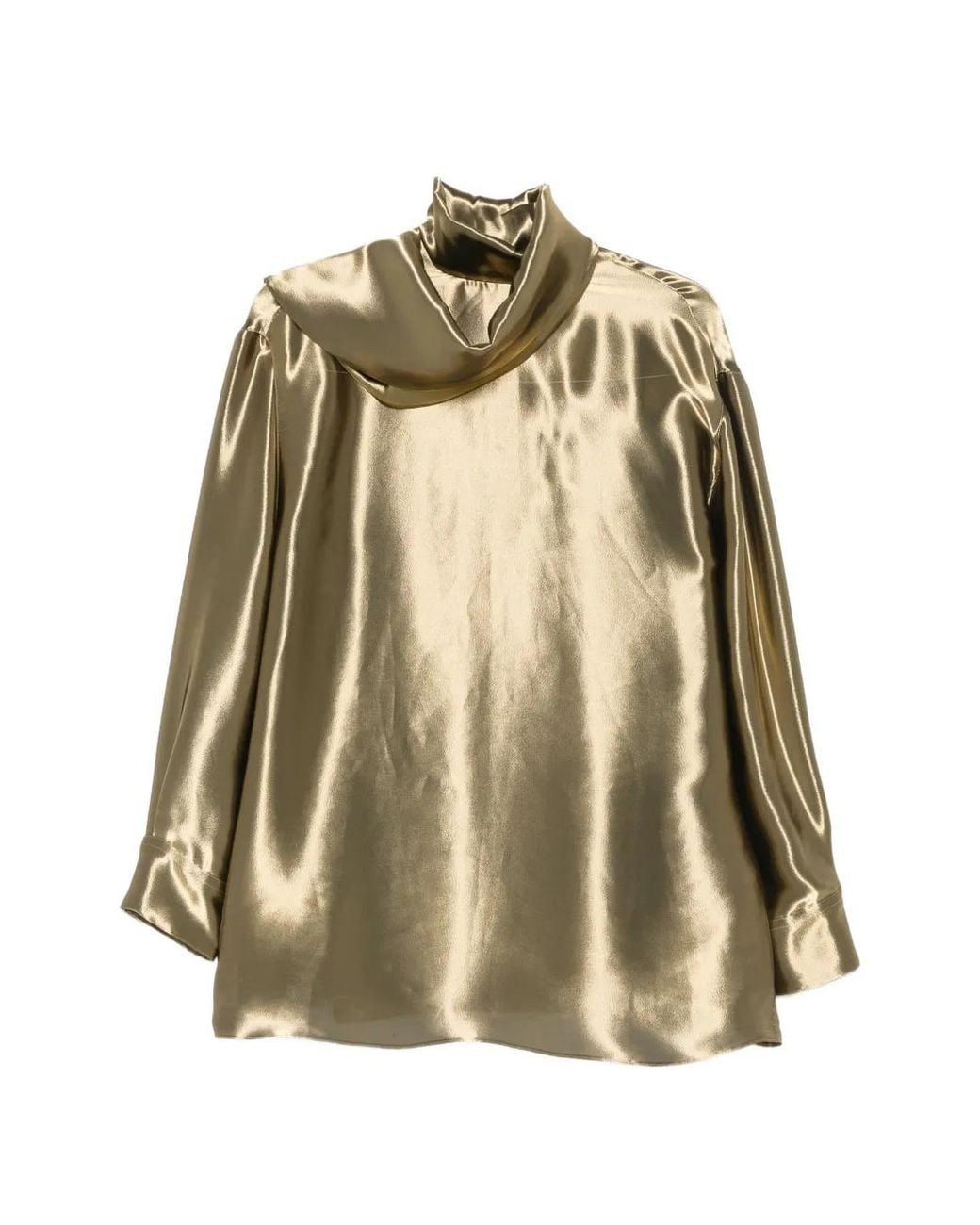 Ferragamo Metallic High-Neck Panelled Midi Dress