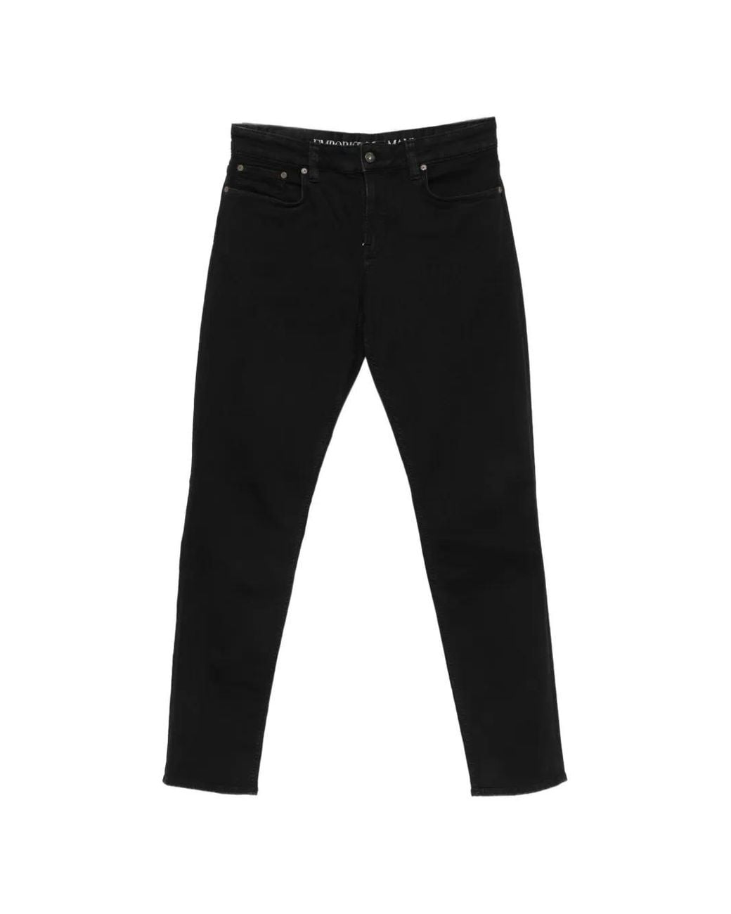 Emporio Armani Black Logo-Plaque Jeans for men