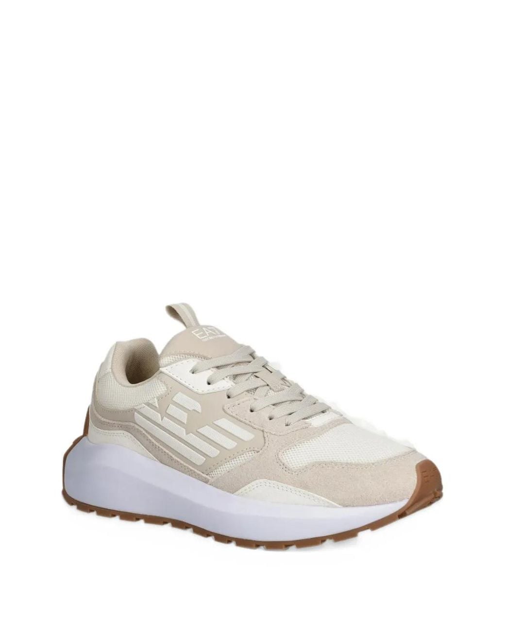 EA7 Logo-Patch Panelled Sneakers in White | Lyst