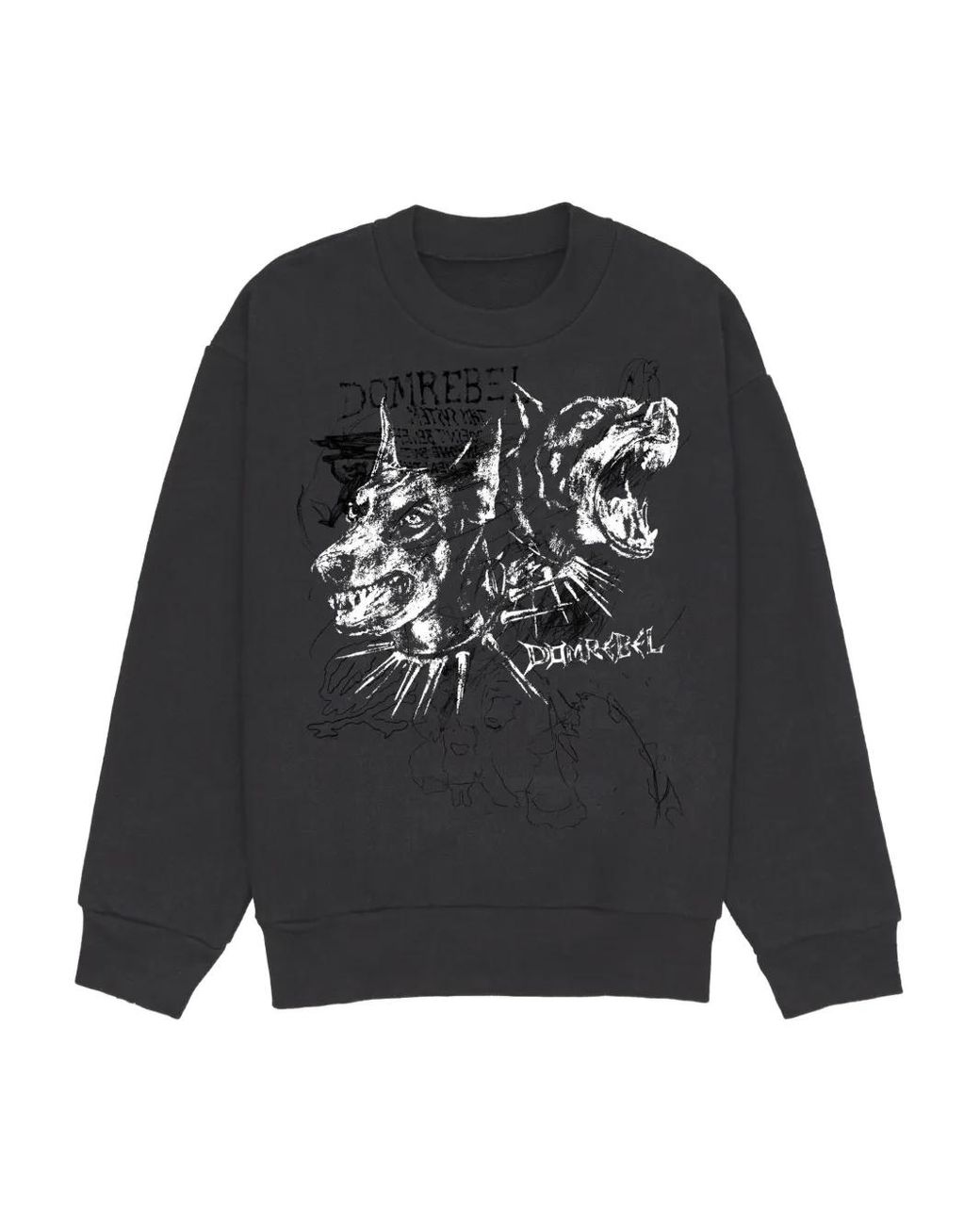 DOMREBEL Black Puppy Sweatshirt for men