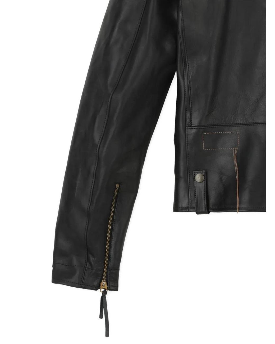 Fortela Black Asymmetrical-Zip Leather Jacket for men