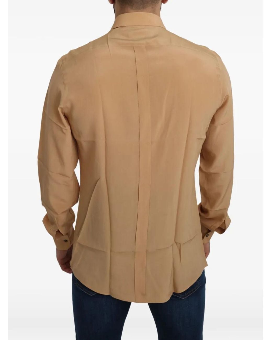 Dolce & Gabbana Blue Long-Sleeve Silk Shirt for men