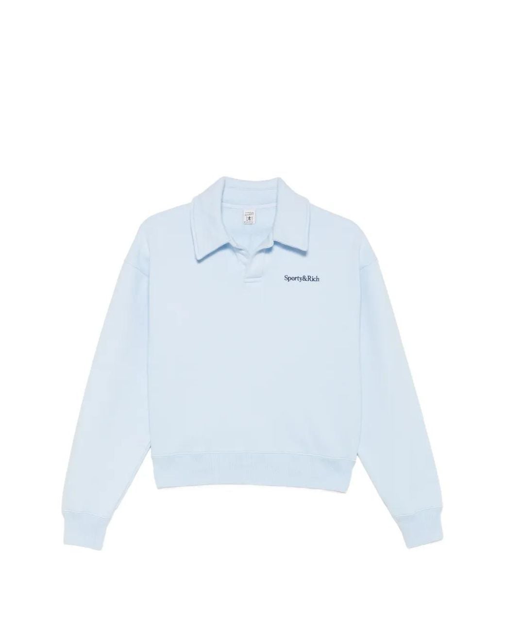 Sporty & Rich Blue Elfi Logo-Print Sweater