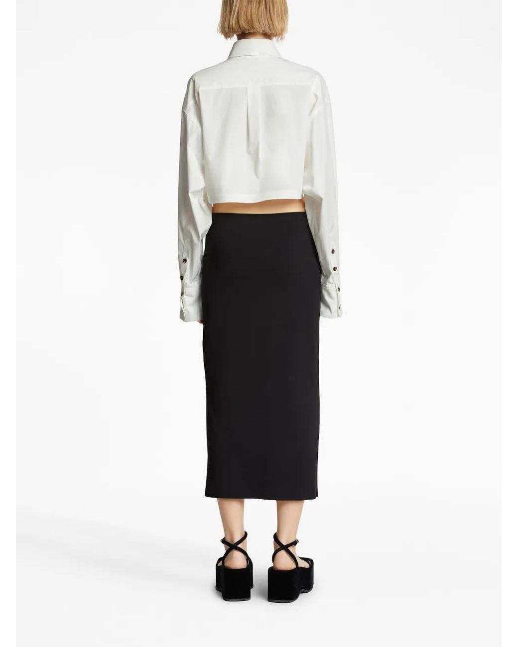 Proenza Schouler White Poplin Cropped Shirt