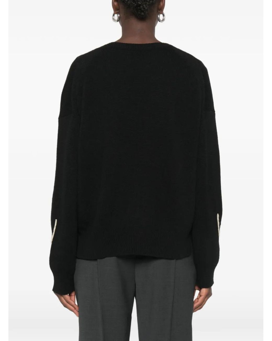 Bompard Black V-Neck Cashmere Sweater