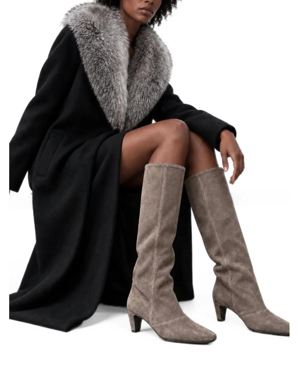 Poche Paris Brown Melanie Suede Boots