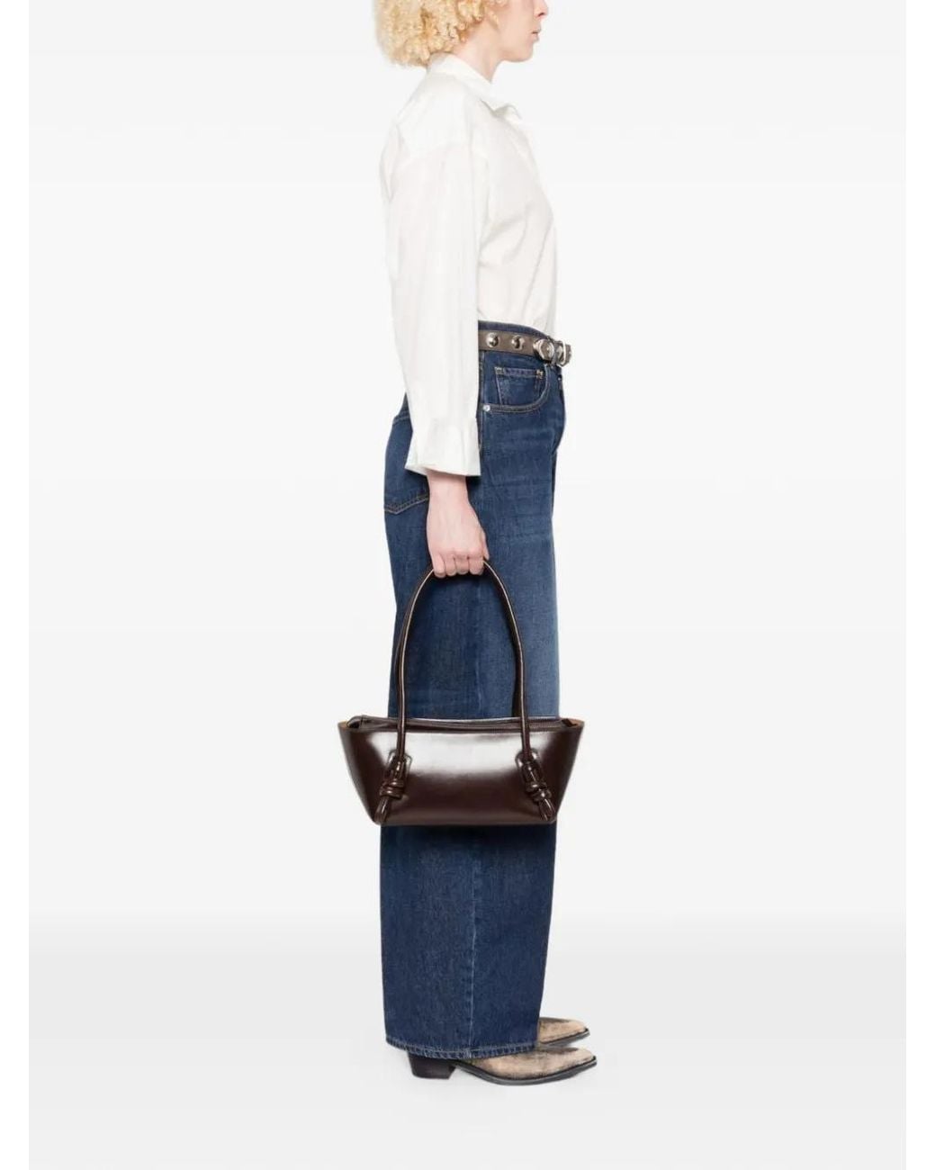 Hereu Black Fleca Leather Shoulder Bag