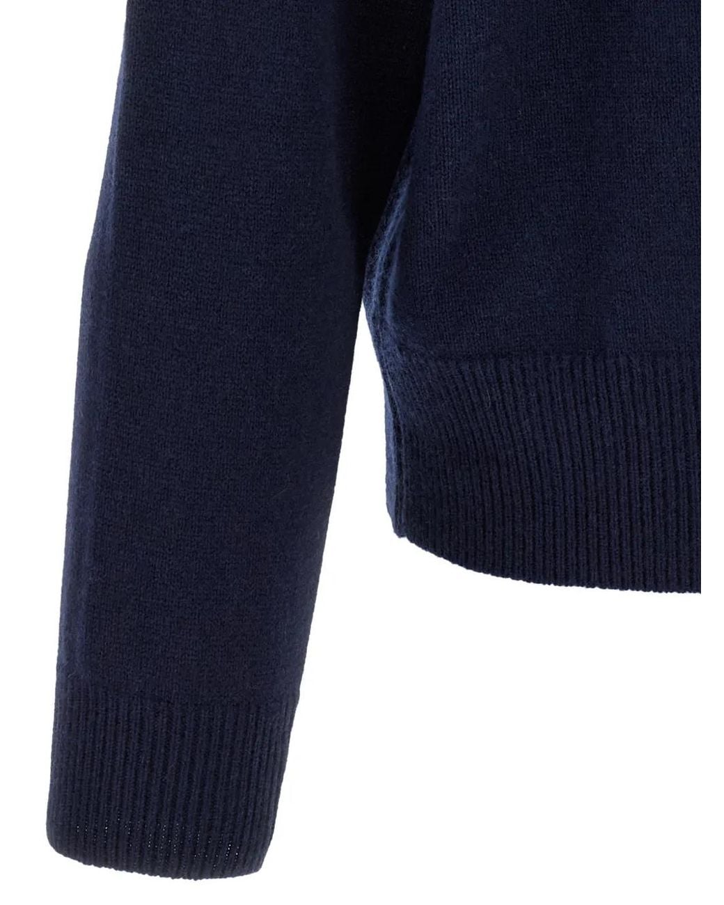 LARMERI STUDIO Blue Dropped-Shoulder Crew-Neck Sweater