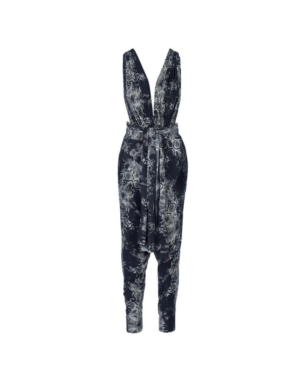 Tessitura Body Couture Blue Multiway Printed Jumpsuit