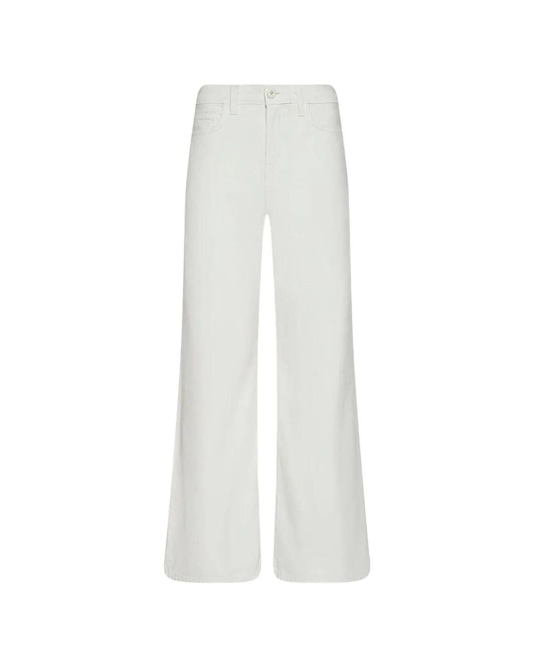 L'Agence White Alicent Wide-Leg Jeans