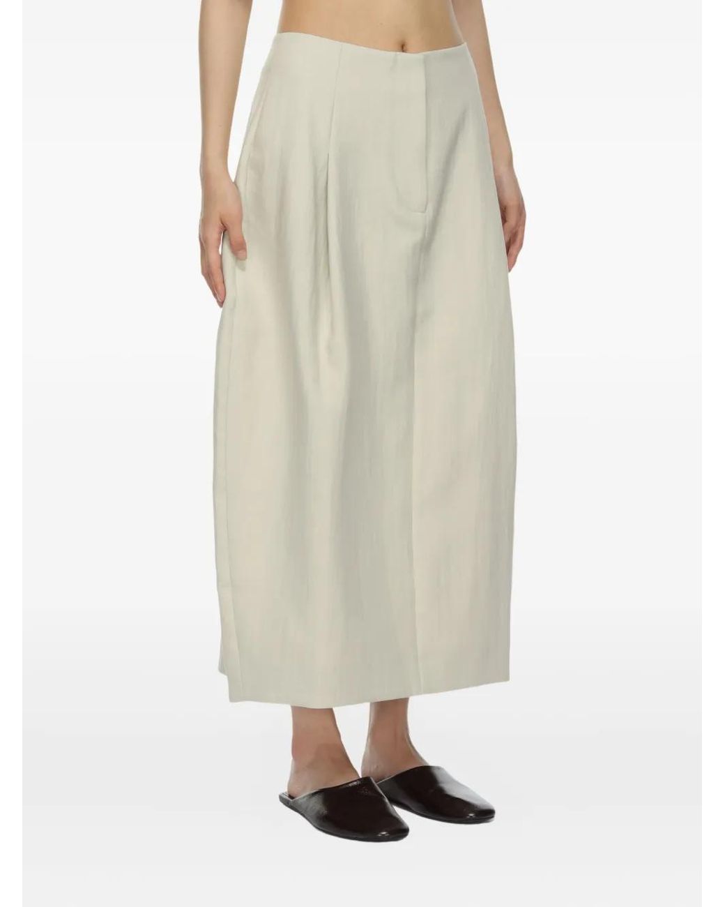 Studio Nicholson White Carson Zip-Fastening Full Skirt