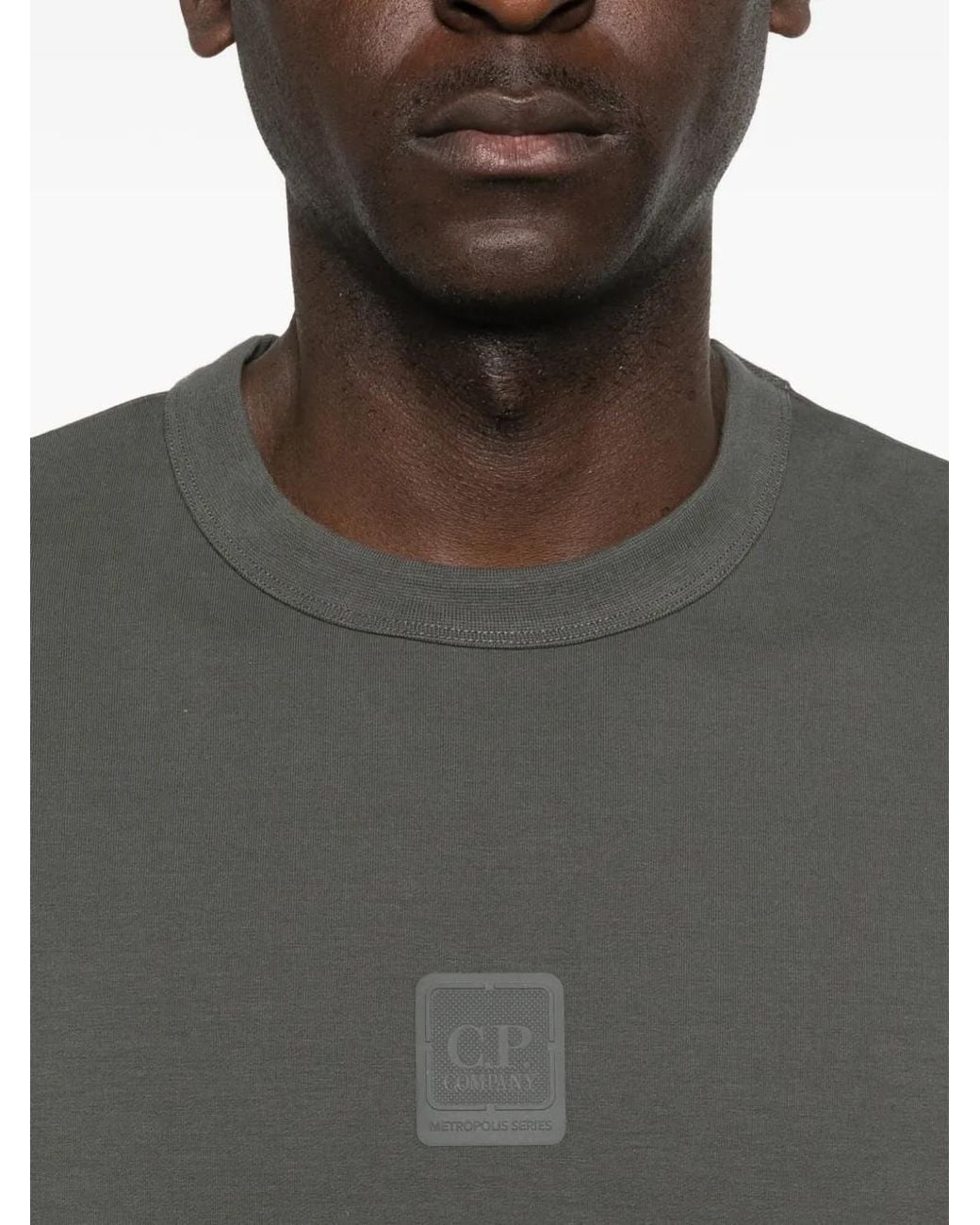 C P Company Gray Metropolis Series Stretch Fleece Crewneck Sweatshirt for men