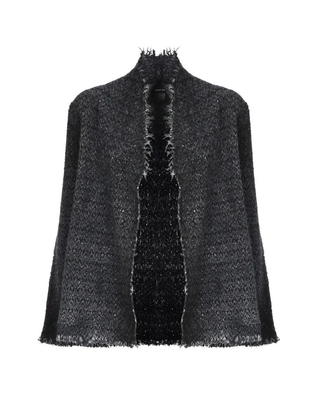 Avant Toi Black Raw-Edge Cardigan