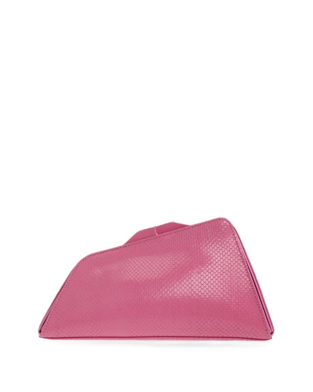 The Attico Pink 8:30Pm Snakeskin-Effect Clutch Bag
