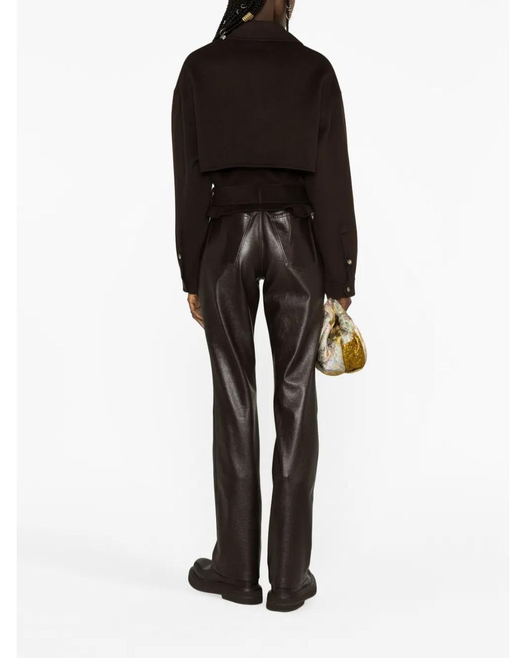 Nanushka Black Cropped Trench Jacket