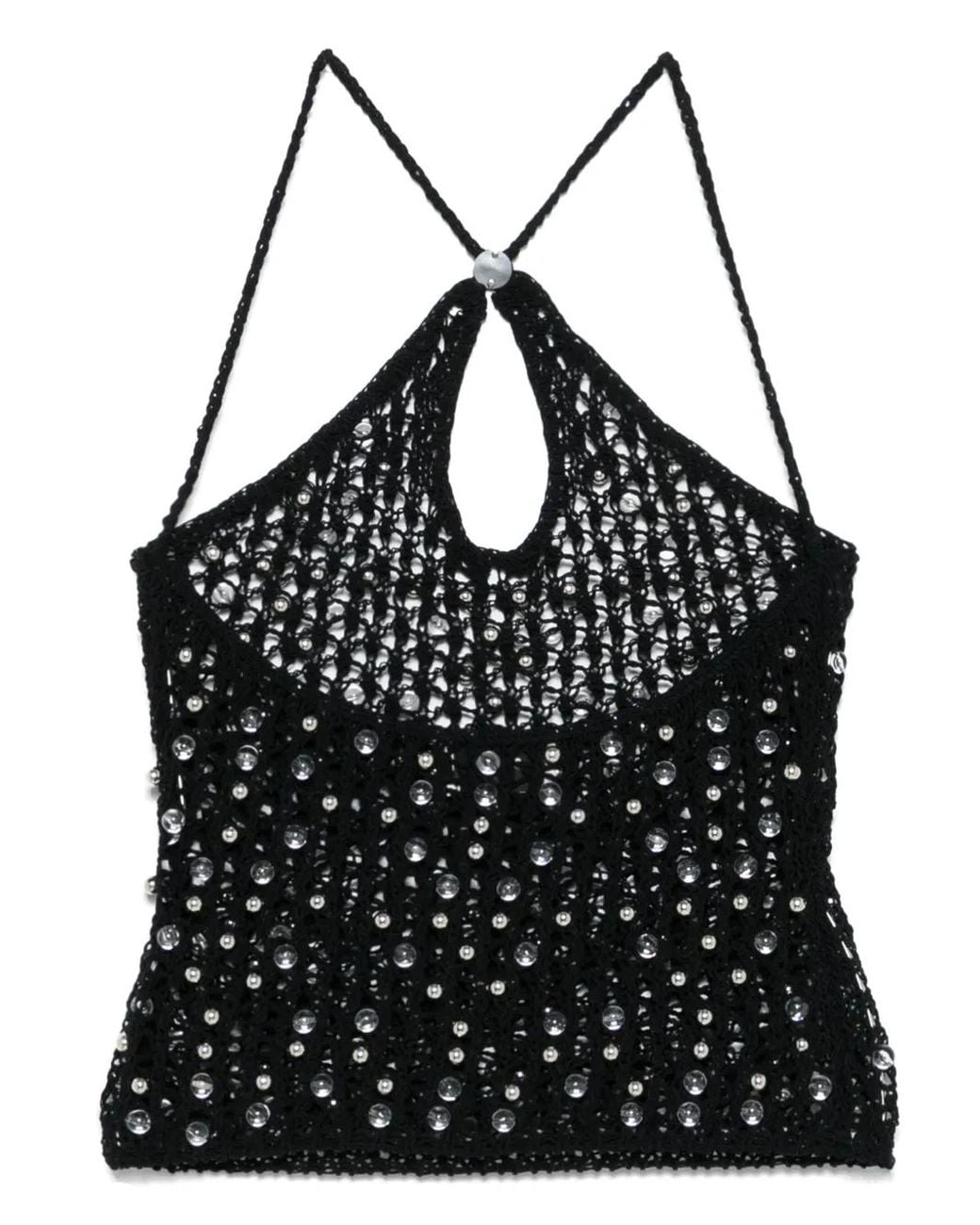 Coperni Black Beaded Knitted Top