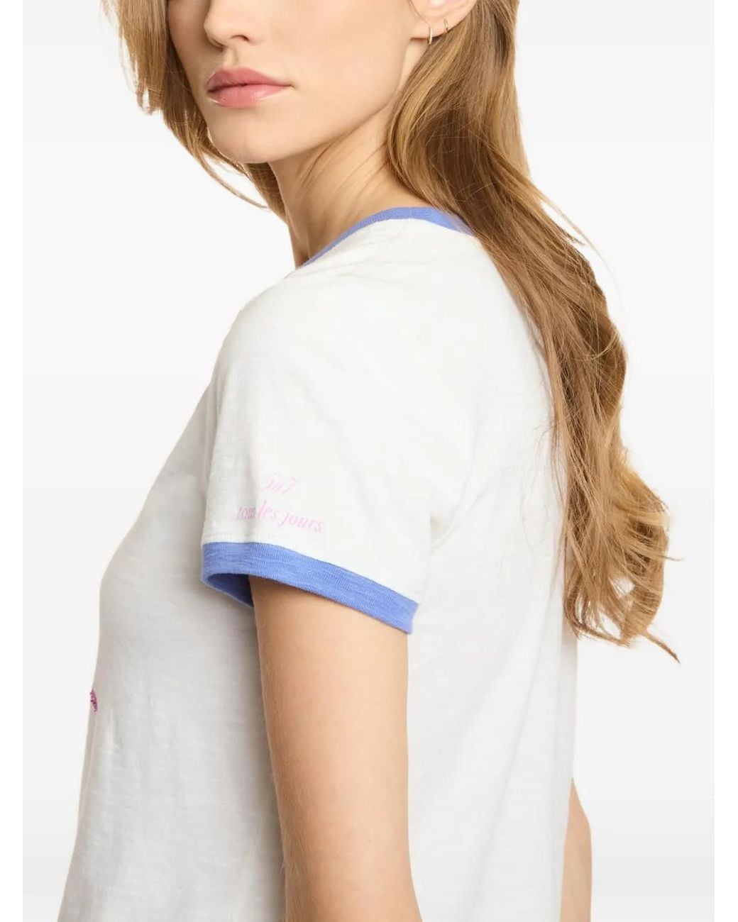 Cinq À Sept White Smiling-Sun Rhinestone-Embellished T-Shirt