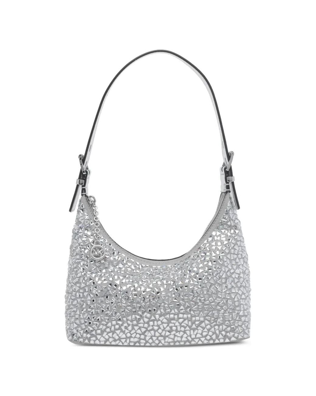MICHAEL Michael Kors Gray Crystal-Embellished Shoulder Bag