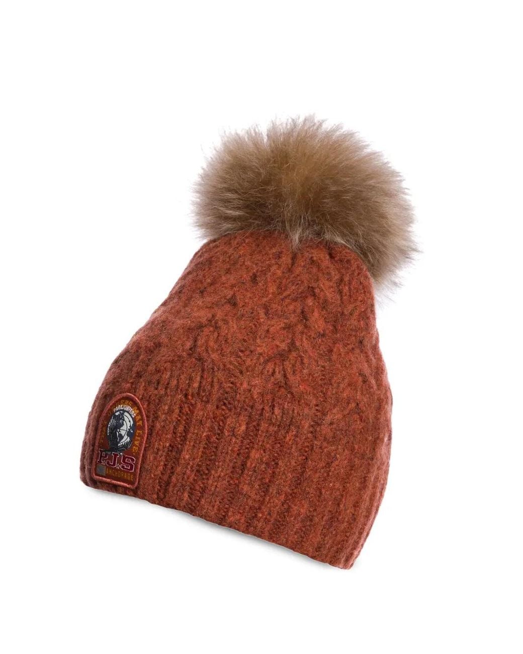 Parajumpers Brown Kylie Cable-Knit Beanie Hat