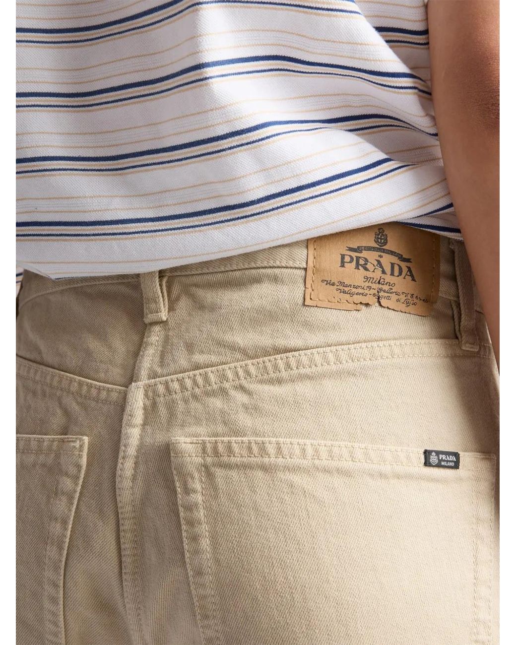 Prada Natural Five-Pocket Denim Jeans
