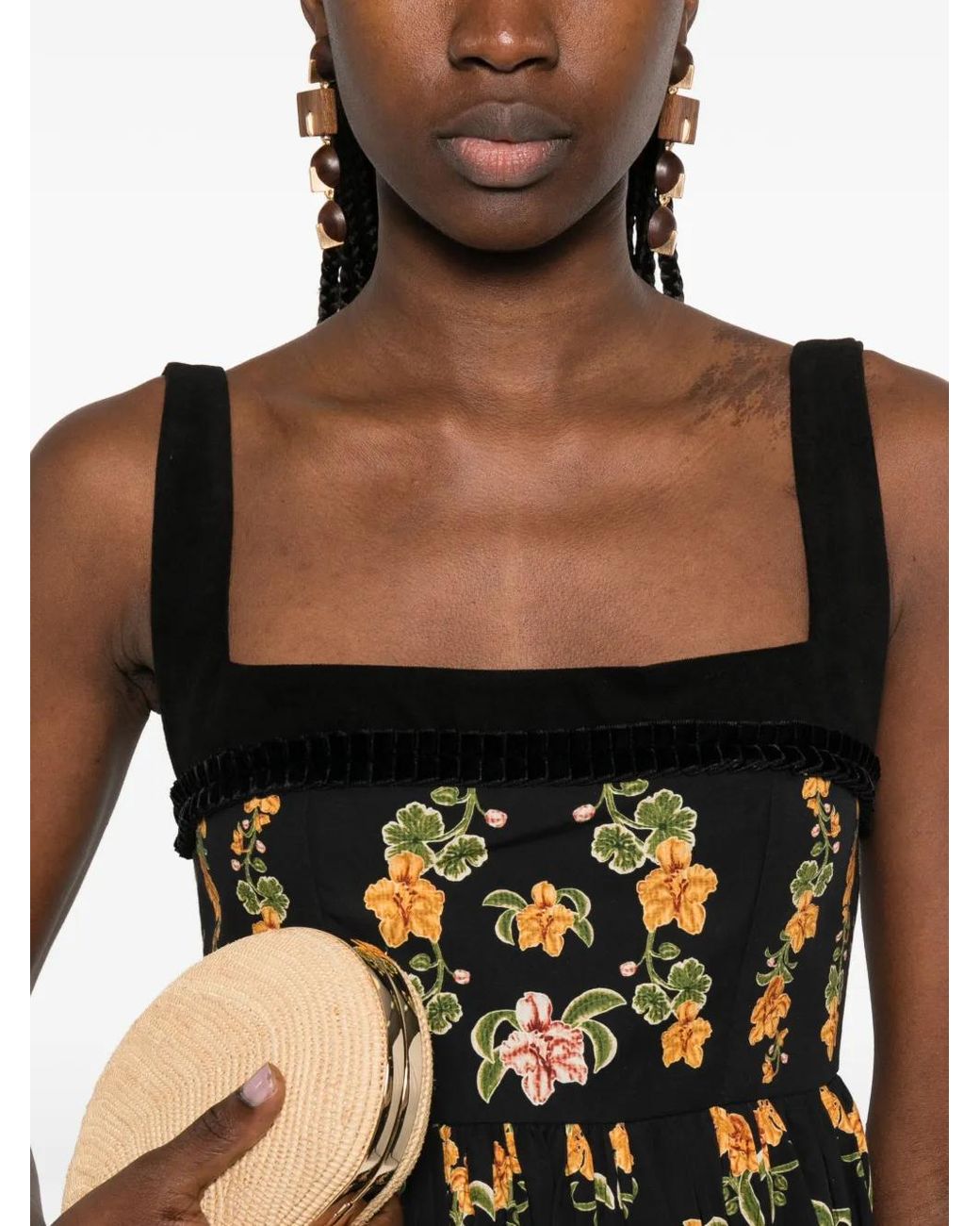 Agua Bendita Black Barbara Floral Mini Dress