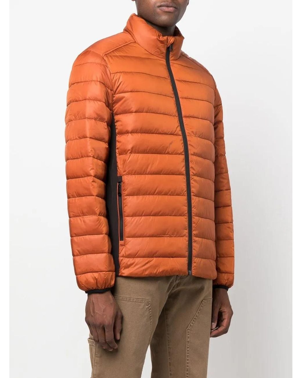 Calvin Klein Orange Zipped-Up Padded Jacket for men