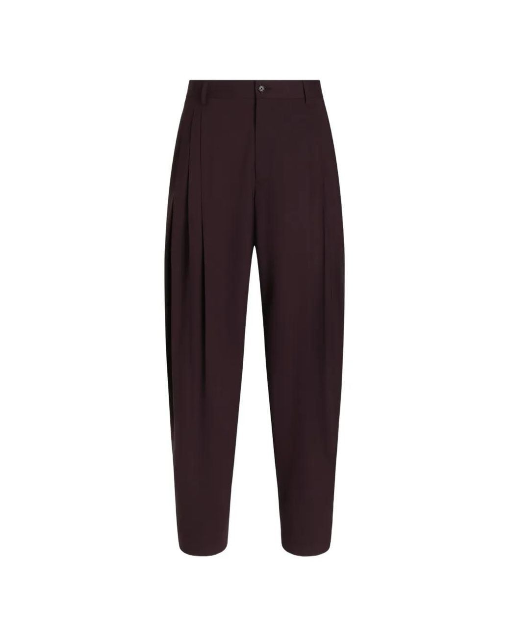 Dolce & Gabbana Purple Wool Trousers for men