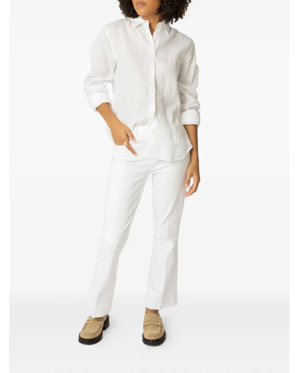L'Agence White Ali Flared Trousers