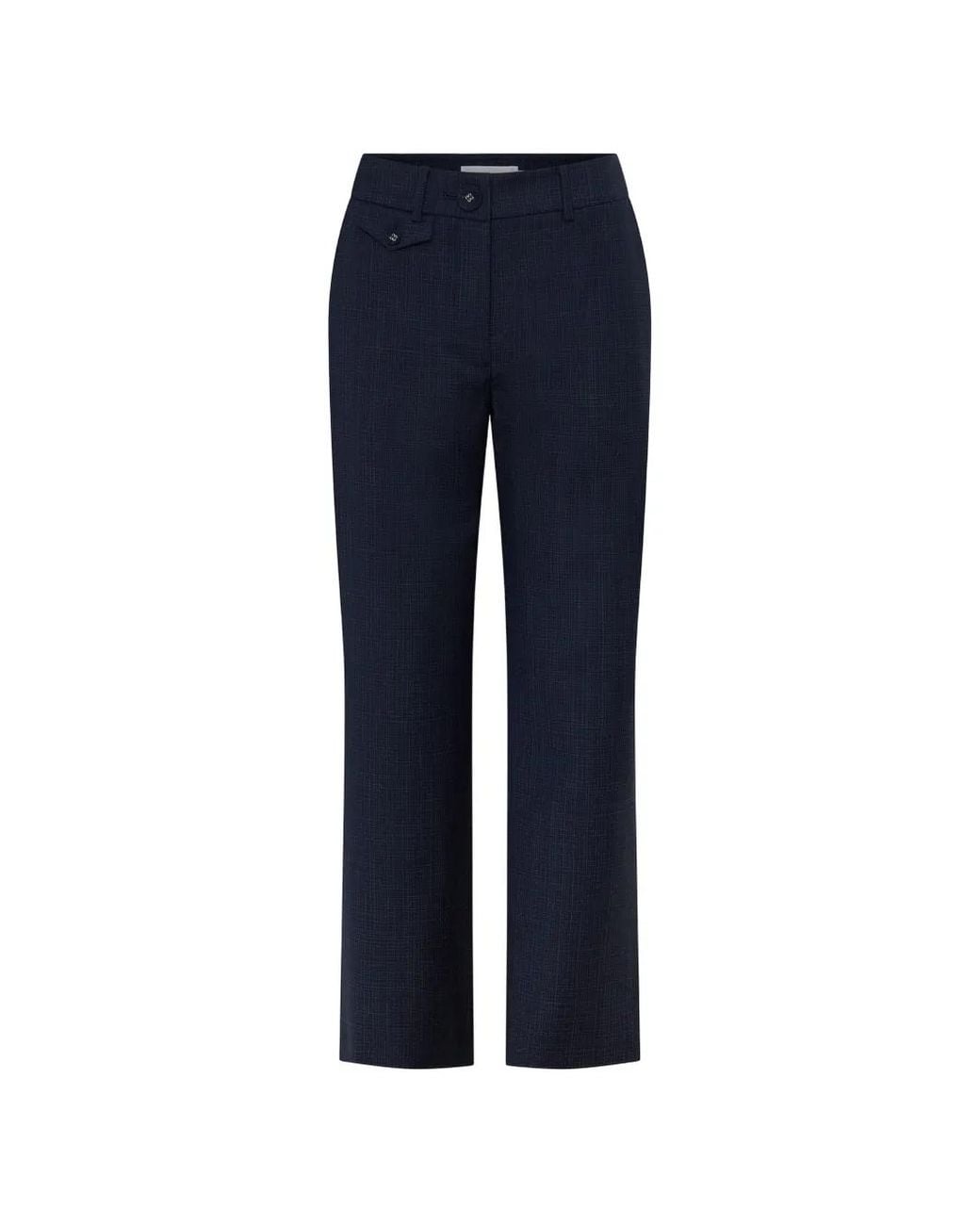 Anna Quan Blue Juliette Check-Pattern Trousers