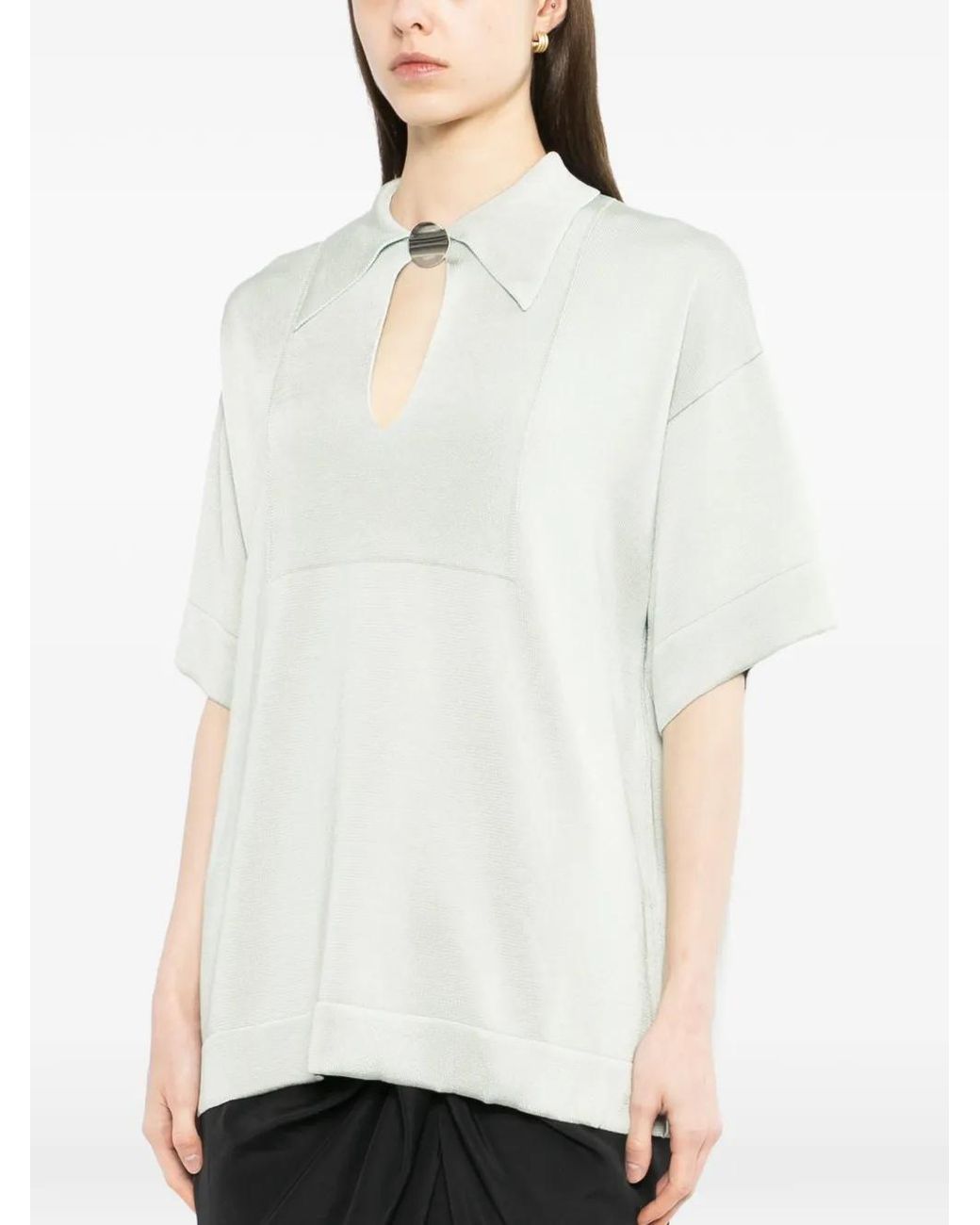 Jil Sander White Pin Polo Top