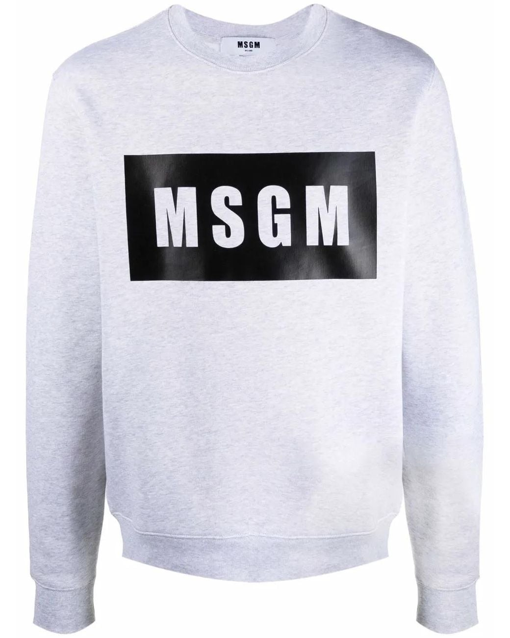 MSGM White Logo-Print Cotton Sweatshirt for men
