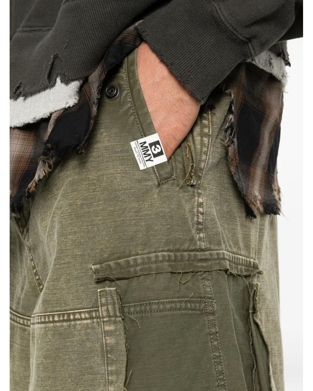 Maison Mihara Yasuhiro Green Drawstring Cargo Shorts for men