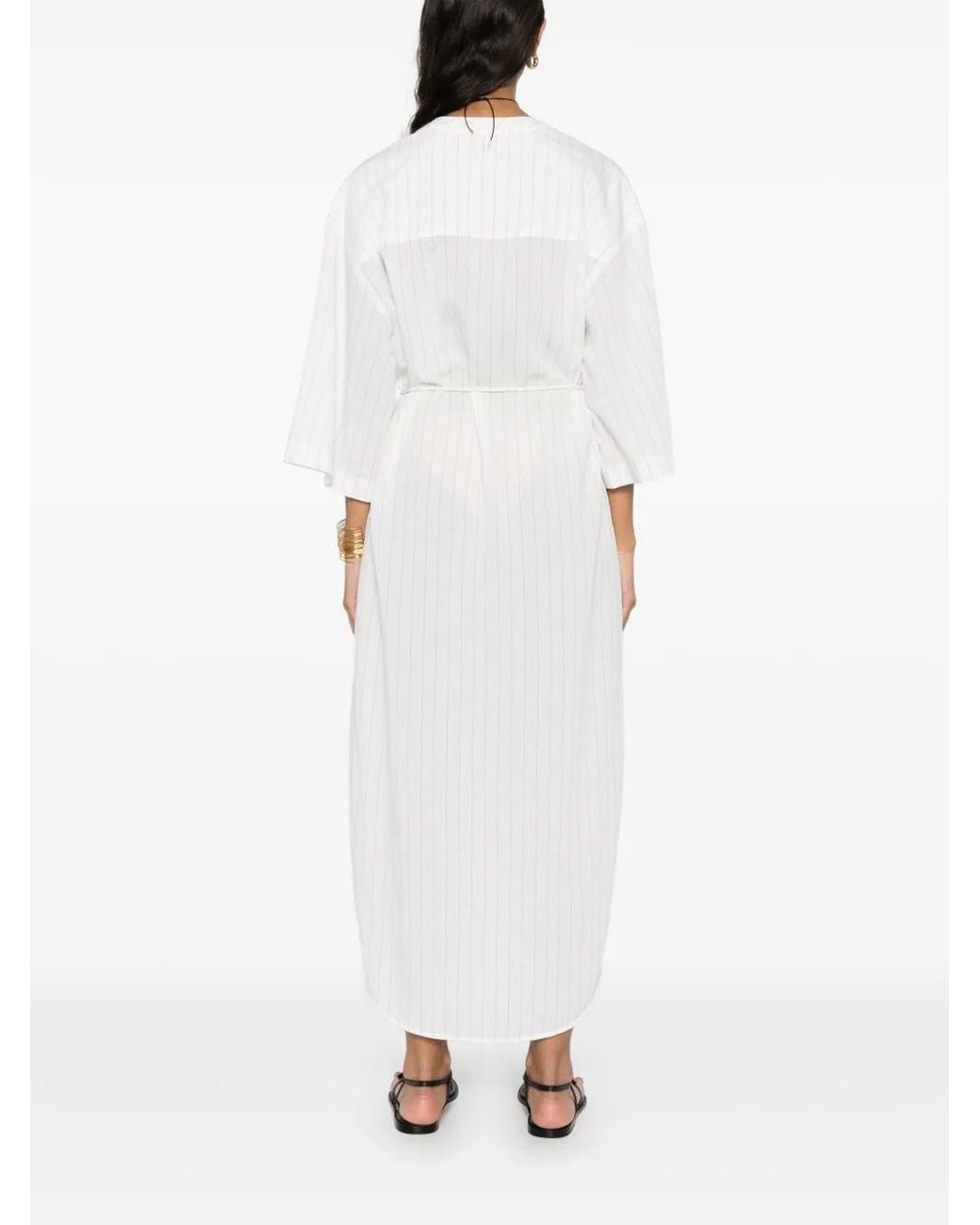 Nanushka White Striped Shirt Dress