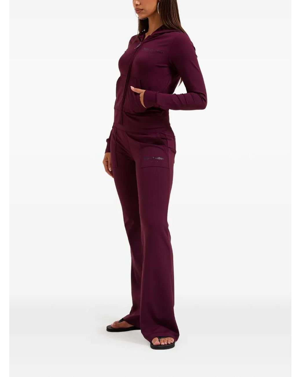 Juicy Couture Purple Logo-Print Zip-Up Hoodie
