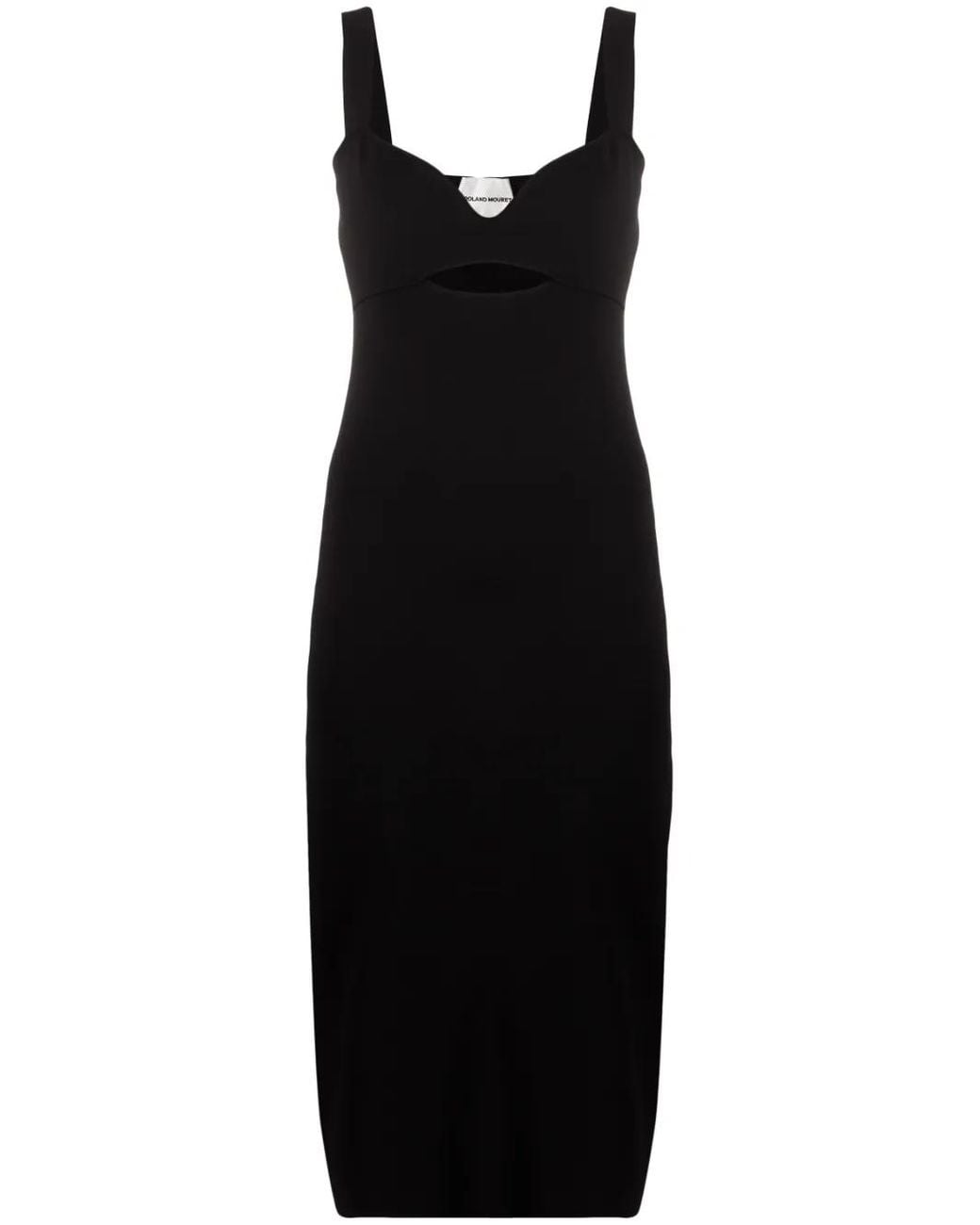 Roland Mouret Black Cut-Out Knitted Midi Dress