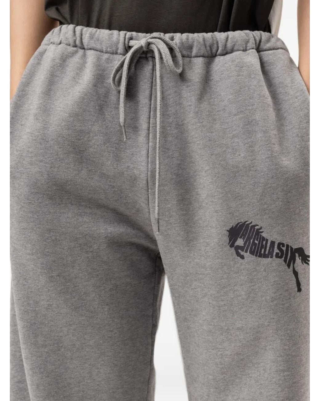 MM6 by Maison Margiela Gray Stallion Logo Track Pants for men