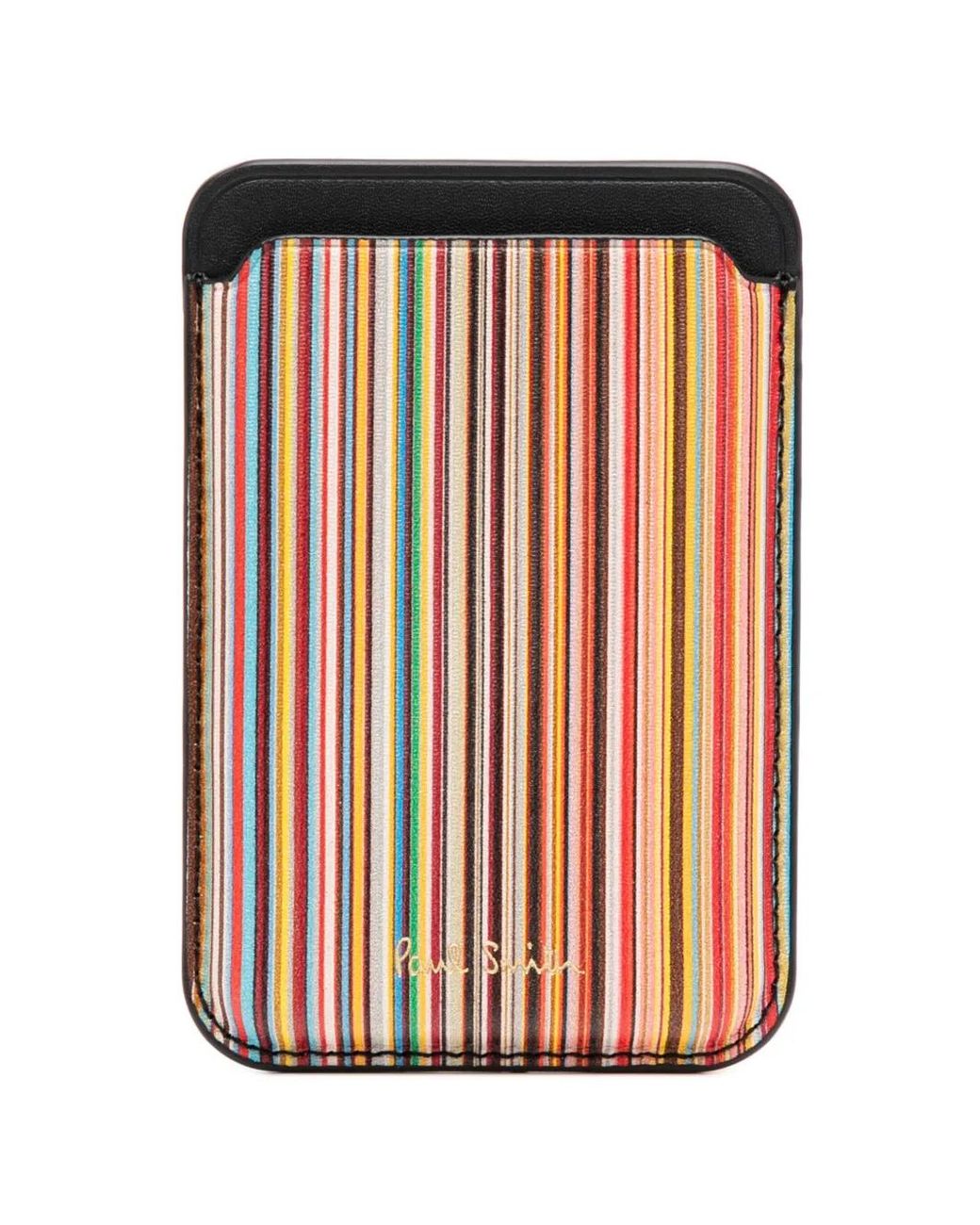 Paul Smith Red Signature Stripe Iphone Magsafe Cardholder for men