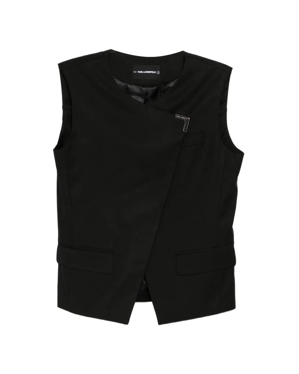 Karl Lagerfeld Black Veston À Plaque Logo