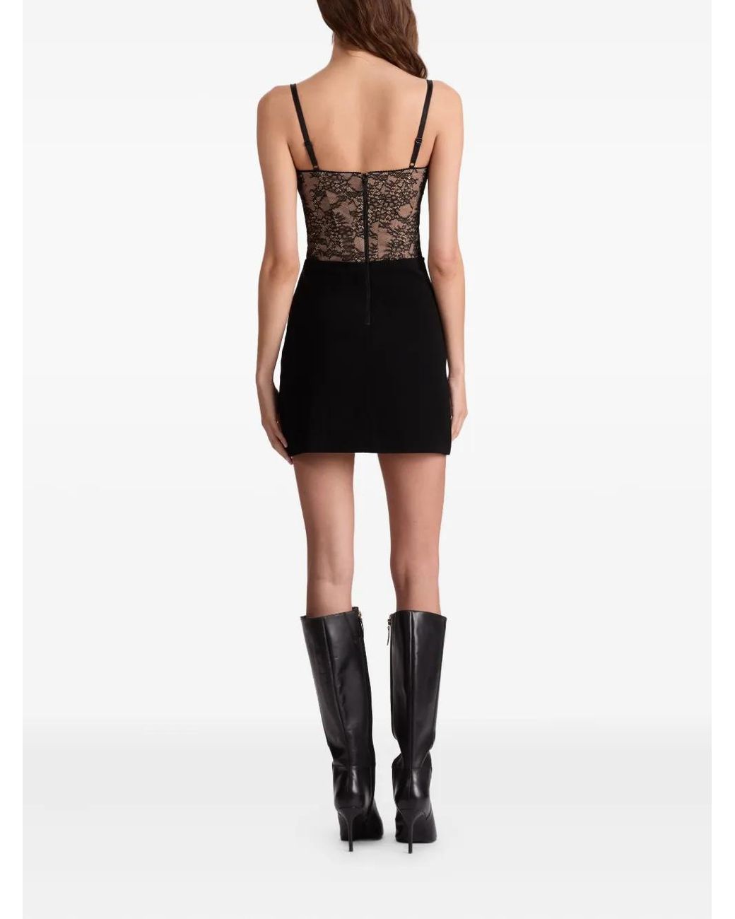 Alice + Olivia Carla Lace-Corset Mini Dress in Black | Lyst Alice + Olivia Carla Lace-Corset Mini Dress in Black | Lyst
