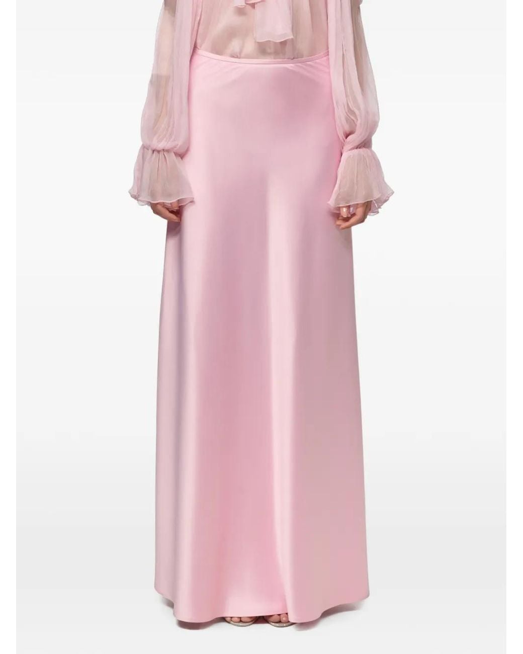 Atu Body Couture Pink Satin-Finish Maxi Skirt