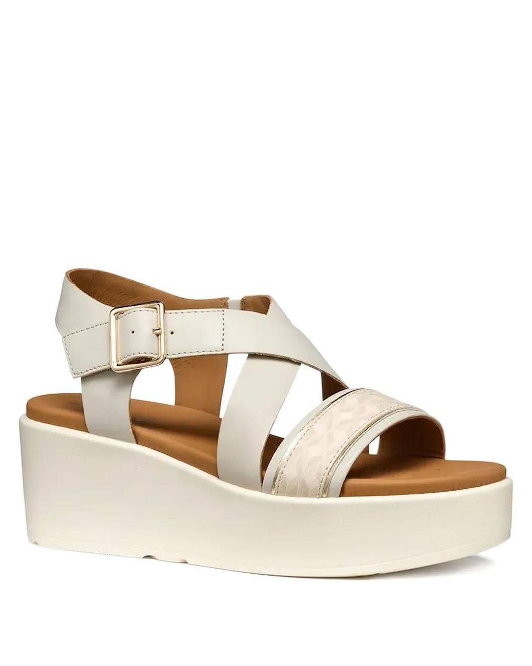 Geox Natural 60Mm Buckle-Fastening Platform Sandals