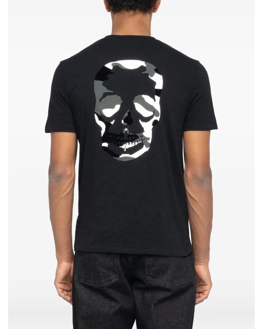 Zadig & Voltaire Black Stockholm Skull-Print T-Shirt for men