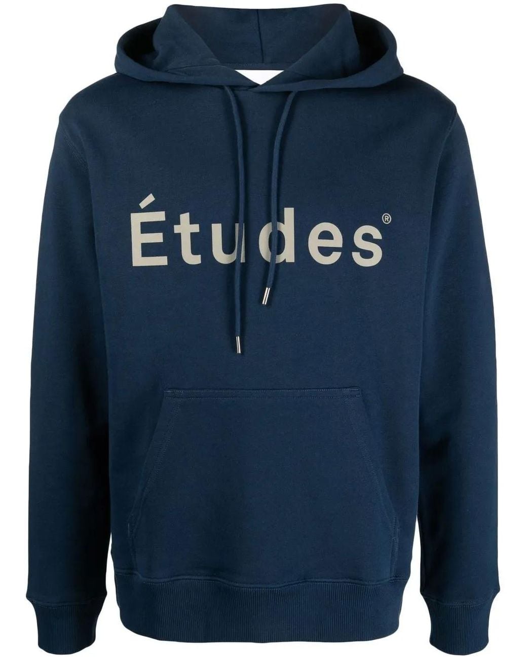 Etudes Studio Blue Logo-Print Organic Cotton Hoodie for men